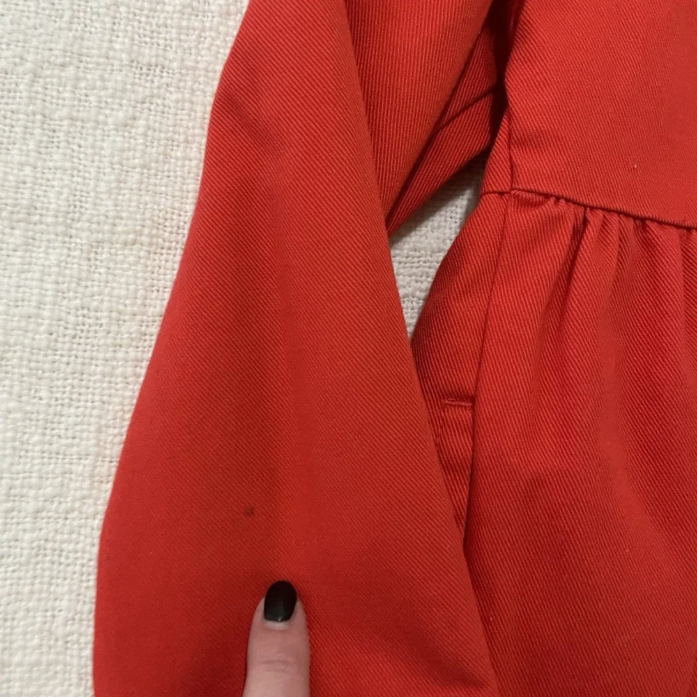 Gymboree Orange Red‎ Holidays Christmas Rain Jacket Girls Small 5/6 School